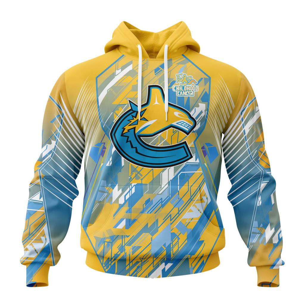 NHL Vancouver Canucks Against Childhood Cancer Pullover Hoodie