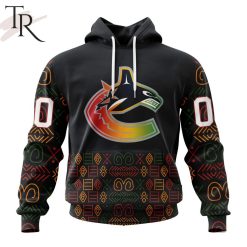 NHL Vancouver Canucks Custom Name Number Black History Month Pullover Hoodie