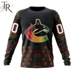 NHL Vancouver Canucks Custom Name Number Black History Month Sweatshirt