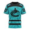 NHL Vancouver Canucks Custom Name Number Fight Ovarian Cancer T-Shirt