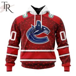 NHL Vancouver Canucks Custom Name Number Valentine Gift Pullover Hoodie