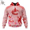 NHL Vancouver Canucks Custom Name x2 Date Valentine Pullover Hoodie