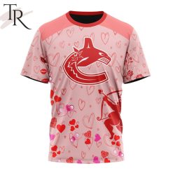 NHL Vancouver Canucks Custom Name x2 Date Valentine T-Shirt
