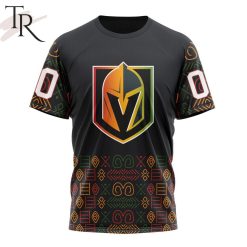 NHL Vegas Golden Knights Custom Name Number Black History Month T-Shirt