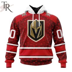 NHL Vegas Golden Knights Custom Name Number Valentine Gift Pullover Hoodie