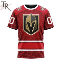NHL Vegas Golden Knights Custom Name Number Valentine Gift T-Shirt
