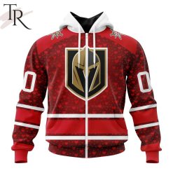 NHL Vegas Golden Knights Custom Name Number Valentine Gift Zip Up Hoodie