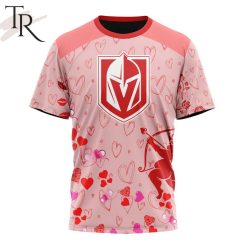 NHL Vegas Golden Knights Custom Name x2 Date Valentine T-Shirt