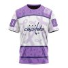 NHL Washington Capitals Custom Name Number Lavender Hockey Fights Cancer T-Shirt