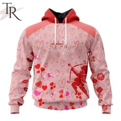 NHL Washington Capitals Custom Name x2 Date Valentine Pullover Hoodie
