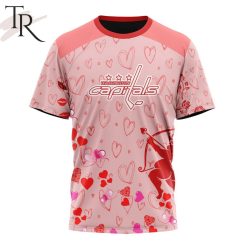 NHL Washington Capitals Custom Name x2 Date Valentine T-Shirt
