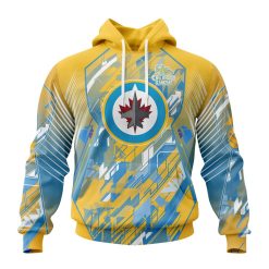 NHL Winnipeg Jets Against Childhood Cancer Pullover Hoodie