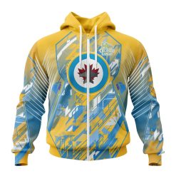 NHL Winnipeg Jets Against Childhood Cancer Zip Up Hoodie