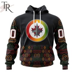 NHL Winnipeg Jets Custom Name Number Black History Month Pullover Hoodie
