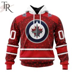 NHL Winnipeg Jets Custom Name Number Valentine Gift Pullover Hoodie