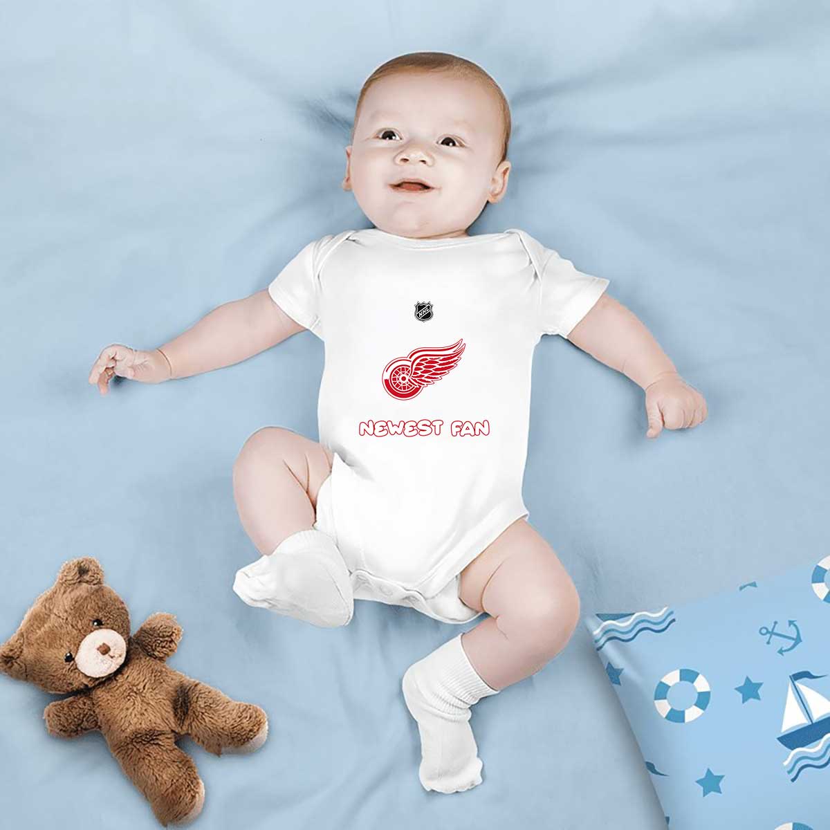 NHL Detroit Red Wings Newest Fan Baby Onesie