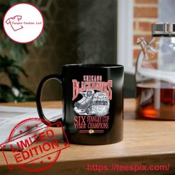 NHL Chicago Blackhawks Six Time Stanley Cup Black Ceramic Mug