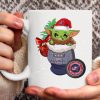 NHL Columbus Blue Jackets Baby Yoda Star Wars White Ceramic Mug