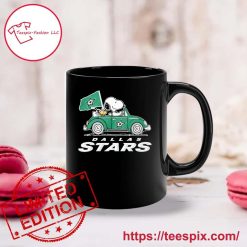 Alternative view of NHL Dallas Stars Peanuts Snoopy And Woodstock Black Ceramic Mug