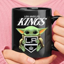 NHL Los Angeles Kings Baby Yoda Black Ceramic Mug