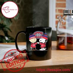 NHL Montreal Canadiens Charlie Brown And Snoopy Black Ceramic Mug