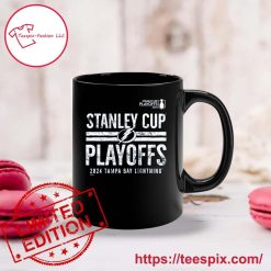 Alternative view of NHL Tampa Bay Lightning 2024 Stanley Cup Playoffs Black Ceramic Mug