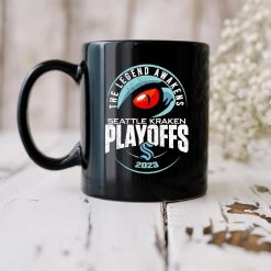 Alternative view of NHL Seattle Kraken The Legend Awakens Black Ceramic Mug