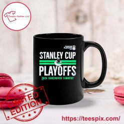 Alternative view of NHL Vancouver Canucks 2024 Stanley Cup Playoffs Black Ceramic Mug