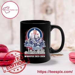 Alternative view of NHL Winnipeg Jets Skyline Players Name Black Ceramic Mug