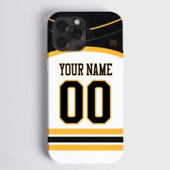 NHL Boston Bruins Custom Name Number Away Jersey Phone Case