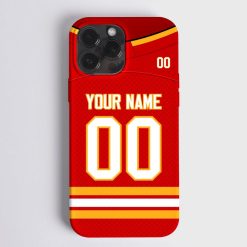 NHL Calgary Flames Custom Name Number Home Jersey Phone Case