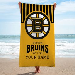 NHL Boston Bruins Custom Name Gift For Fans Beach Towel
