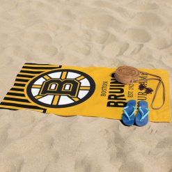 Alternative view of NHL Boston Bruins Custom Name Gift For Fans Beach Towel