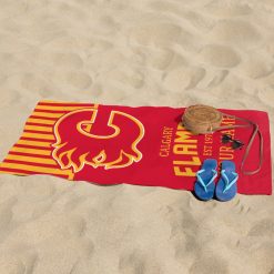 Alternative view of NHL Calgary Flames Custom Name Gift For Fans Beach Towel