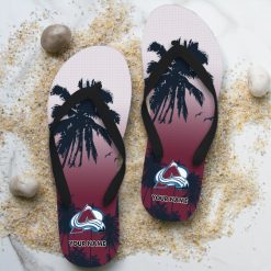 NHL Colorado Avalanche Custom Name Aloha Pattern Flip Flops