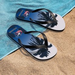 Alternative view of NHL Columbus Blue Jackets Custom Name Aloha Pattern Flip Flops