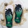 NHL Dallas Stars Custom Name Aloha Pattern Flip Flops