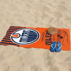 Alternative view of NHL Edmonton Oilers Custom Name Gift For Fans Beach Towel
