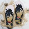 NHL Florida Panthers Custom Name Aloha Pattern Flip Flops