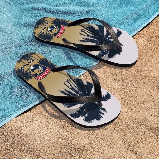 NHL Florida Panthers Custom Name Aloha Pattern Flip Flops