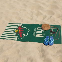Alternative view of NHL Minnesota Wild Custom Name Gift For Fans Beach Towel