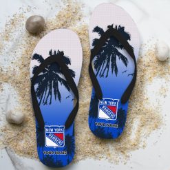 NHL New York Rangers Custom Name Aloha Pattern Flip Flops