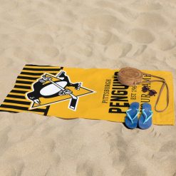 Alternative view of NHL Pittsburgh Penguins Custom Name Gift For Fans Beach Towel