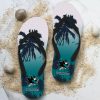 NHL San Jose Sharks Custom Name Aloha Pattern Flip Flops