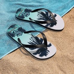 NHL Seattle Kraken Custom Name Aloha Pattern Flip Flops