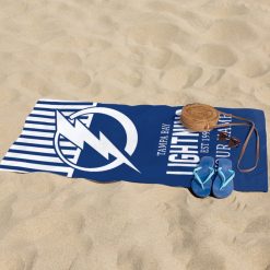 Alternative view of NHL Tampa Bay Lightning Custom Name Gift For Fans Beach Towel