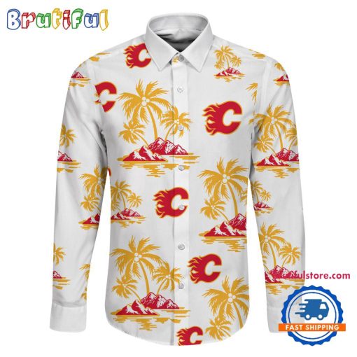 NHL Calgary Flames New Version Long Sleeve Button Shirt