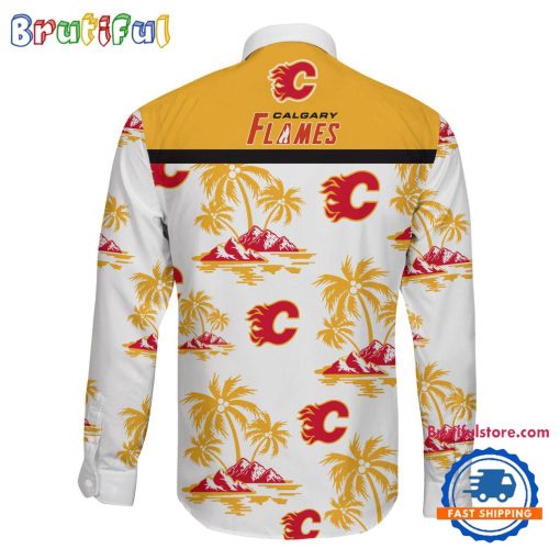 NHL Calgary Flames New Version Long Sleeve Button Shirt