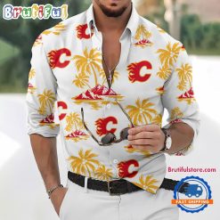 NHL Calgary Flames New Version Long Sleeve Button Shirt