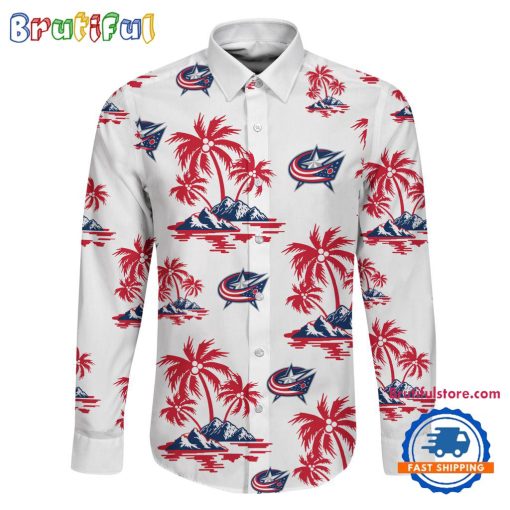 NHL Columbus Blue Jackets New Version Long Sleeve Button Shirt
